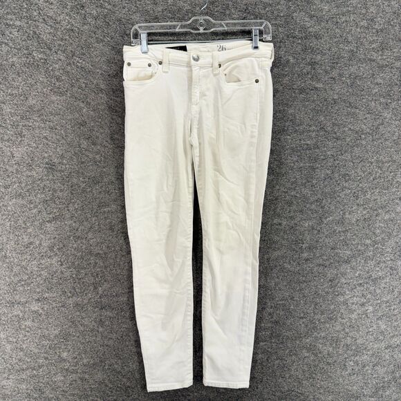 J. Crew Jeans Women 26 Plus Beige Denim Light Wash Low Rise Ankle Toothpick - Picture 1 of 8